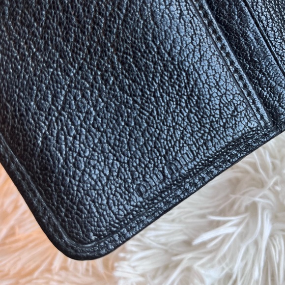 MIU MIU Leather Wallet Kiss-lock bi fold Black nude pink - Picture 9 of 13